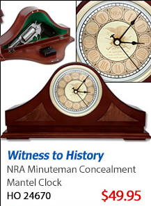 NRA Minuteman Concealment Mantel Clock