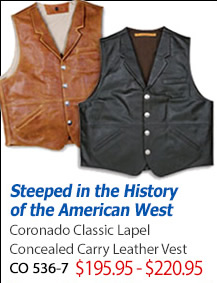 Coronado Classic Lapel Concealed Carry Leather Vest