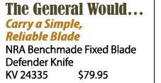 NRA Benchmade Fixed Blade Defender Knife