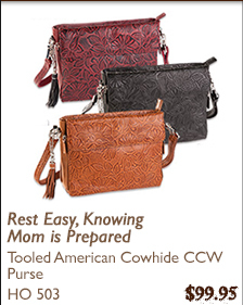 Tooled American Cowhide CCW Purse 