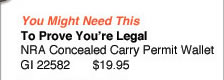 NRA Concealment Carry Permit Wallet
