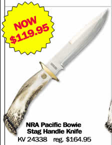 NRA Pacific Bowie Stag Handle Knife
