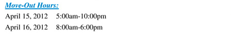 Move-Out Hours