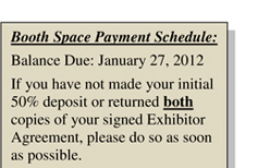 Booth Space Payment Schedule