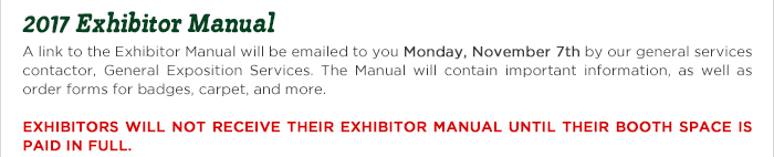 2017 Exhibitor Manual